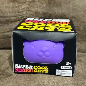 Schylling NeeDoh Super Cool Cats (Big cat) Purple Large New Viral Rare Nee Doh